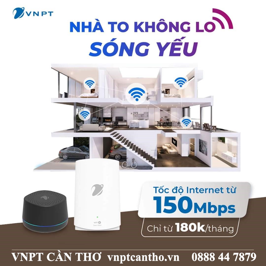 Lắp mạng wifi Internet VNPT Cần Thơ cho nhà diện tích rộng và có lầu
