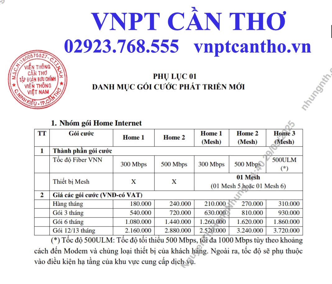 Lắp Mạng Wifi VNPT Cần Thơ - Internet Cáp Quang Tốc Độ Cao